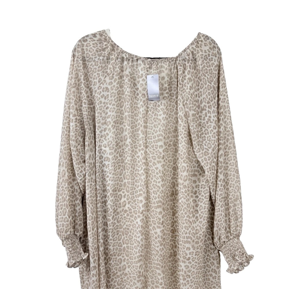 Torrid Leopard Maxi Dress 2X 18 20 Boho Quiet Luxury Blouson Sleeve Ruffle NWT - Picture 5 of 13